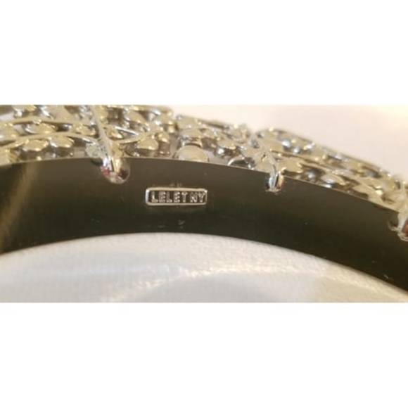 LELET NY Silver Mattar Crystal Crown Headband Swarovski Bridal Wedding Holidays - Picture 7 of 16